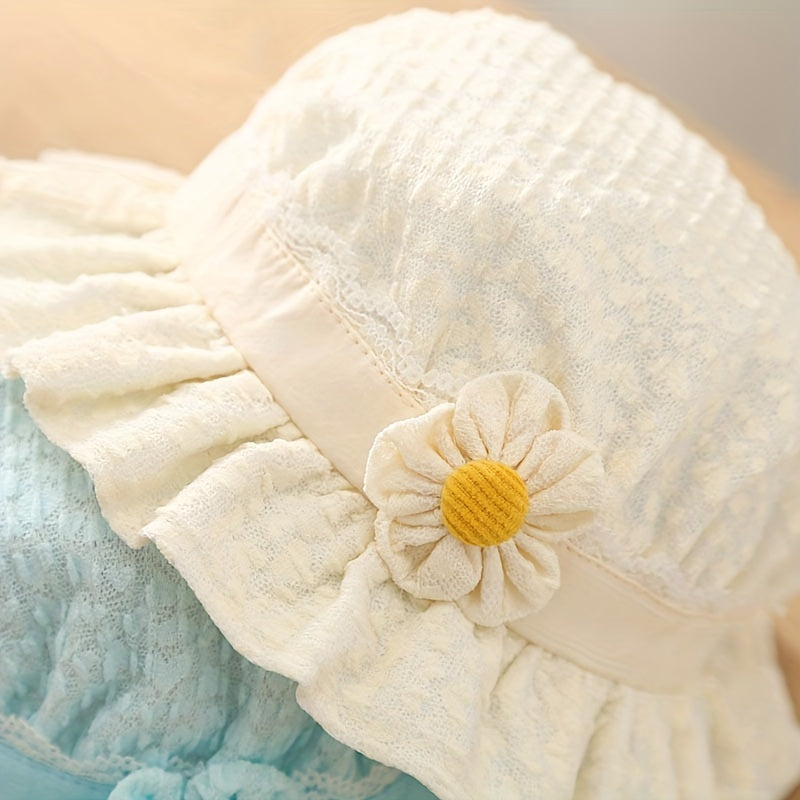 Small Flower Sun Hat for Baby Girls - Sun Protection Princess Hat