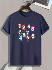 Number Print Men's Graphic T shirt Casual Comfy Tees For Summer