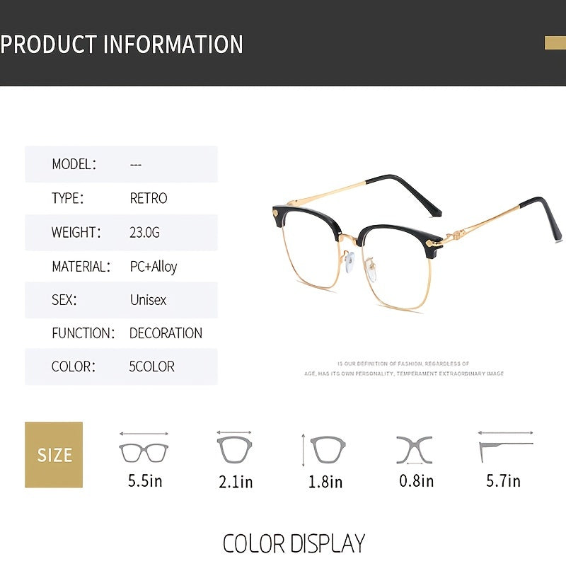 Women's Light Blocking Glasses Crystal Lens Rimless Computer Gaming Eyeglasses