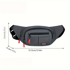 Large Capacity Unisex Waist Bag with Zipper for Outdoors