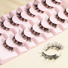 Cat Eyes 3D Faux Mink False Eyelashes Natural Fluffy Winged Extension