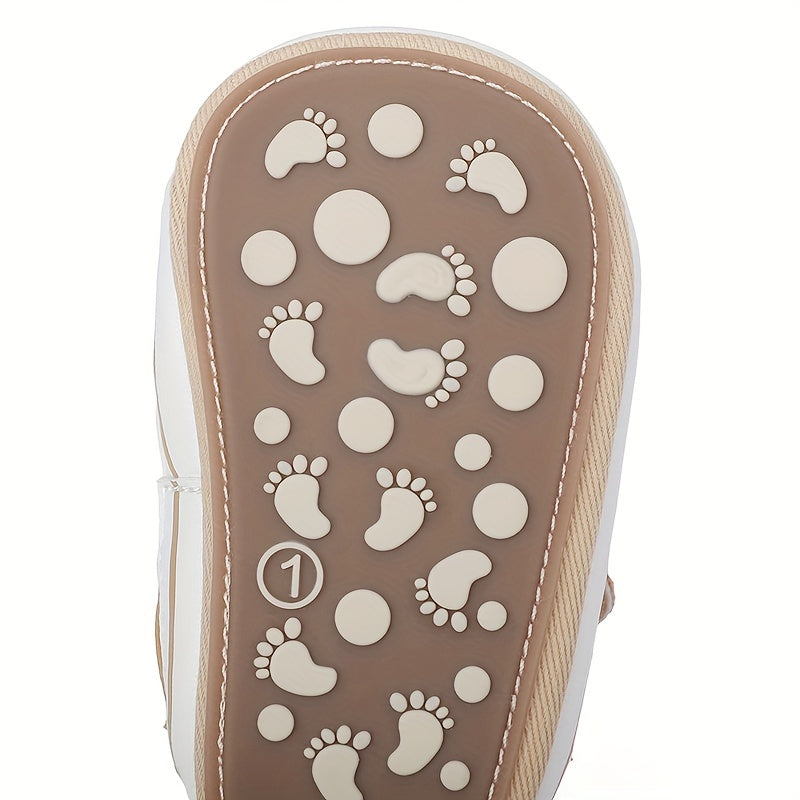 Baby Boy's Solid Walking Shoes With Hook And Loop Fastener