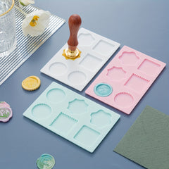 6 in 1 Wax Seal Stamp Mold Silicone Seal Wax Fixer Mold Envelope Card Invitation