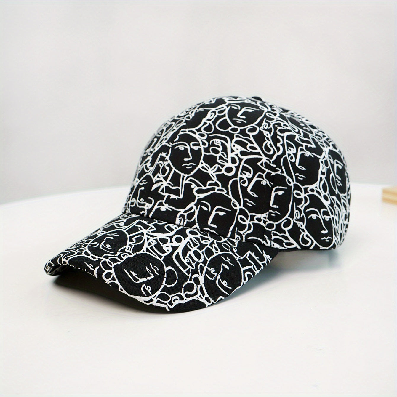 Abstract Face Printed Baseball Cap Unisex Casual Couple Sun Hat