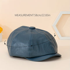 Adjustable Unisex Leather Peaked Cap for Outdoor Sport