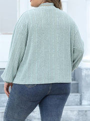 Casual Knit Top Solid Lantern Sleeve Round Neck Jumper