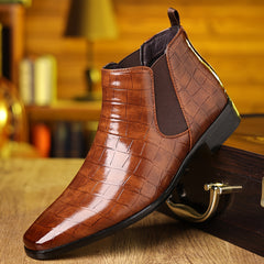 PLUS SIZE Men's Plaid Chelsea Boots Wear resistant Non Slip Boots