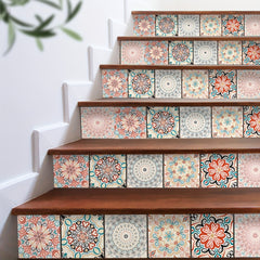 Bohemian Pattern Stair Sticker Self-adhesive Tile Wallpaper