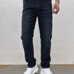 Men's Casual Denim Jeans Slim Fit Stretch Pants
