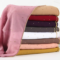 Wrinkles Pearl Chiffon Hijab Head Scarf Women Solid Bubble Wrap Shawls