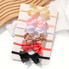 6pcs Baby Girls Bow Hairbands Soft & Stylish Hair Accessories