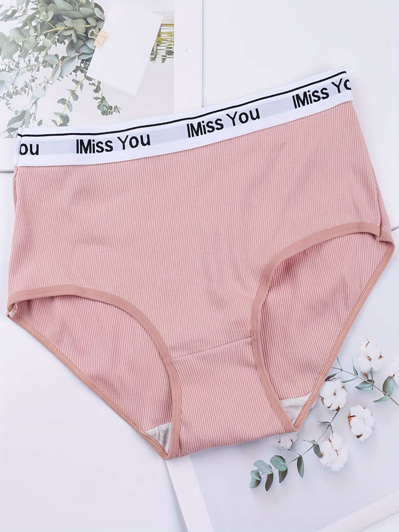6pcs Letter Tape Briefs Comfy & Stretchy Intimates Panties Women's Lingerie