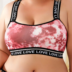 Plus Size Tie Dye Criss Cross Wireless Bralette