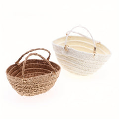 Mini Dollhouse Woven Handbag Model for Tiny House Decor