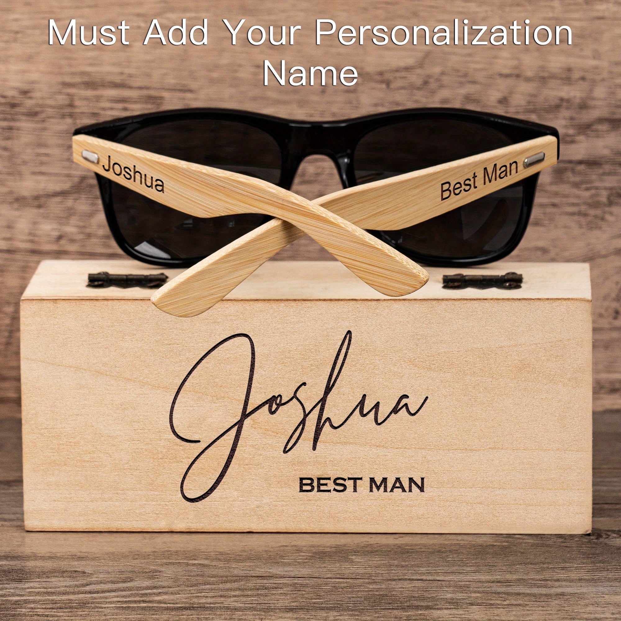 Custom Wooden Sunglasses for Groomsmen - Bachelor Party Gift