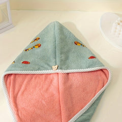 Colorful Palm Pattern Hair Drying Cap Water Absorbent Towel