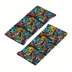 Neon Print Unisex Sports Headband Sweat Wicking Stretchy Polyester