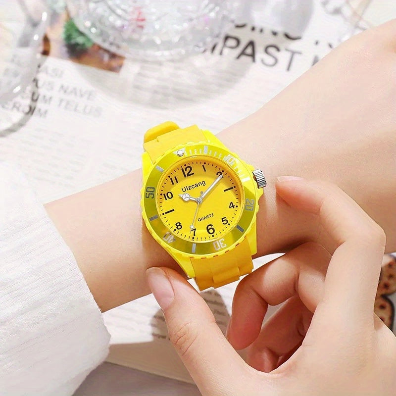 Colorful Disc Children's Quartz Watch with Rotatable Dial