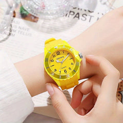Colorful Disc Children's Quartz Watch with Rotatable Dial