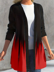 Women's Plus Ombre Long Sleeve Open Front Cardigan