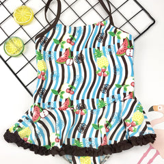 Toddler Girl's Cartoon Fruit Print Tankini Swimsuit
