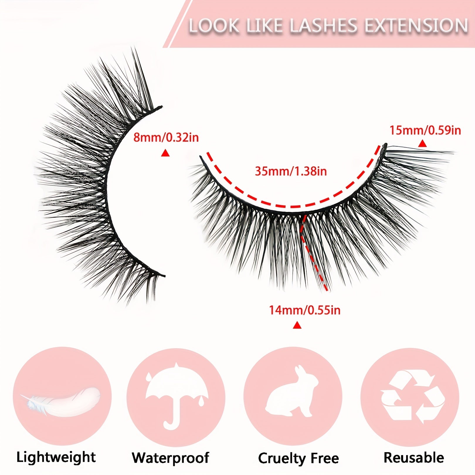 14 Pairs Cat Eye Lashes Natural Cross Faux Mink False Eyelashes