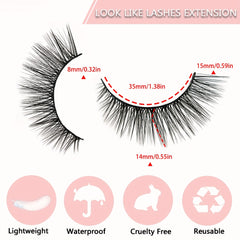 14 Pairs Cat Eye Lashes Natural Cross Faux Mink False Eyelashes