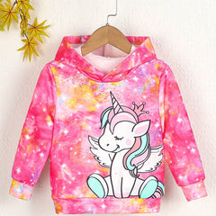 Tie Dye Rainbow Hoodie for Girls Casual Sweatshirt Tops