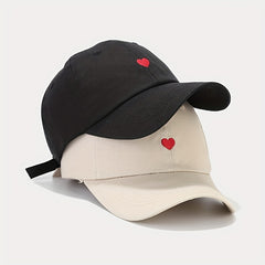 Heart Embroidery Couple Baseball Cap Adjustable Dad Hats Solid Sun Hats