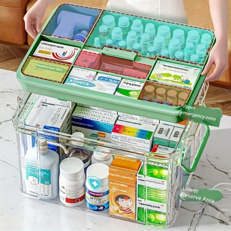 Clear Purpose Storage Box with Lid Waterproof Organizer for Medicine Large Cap