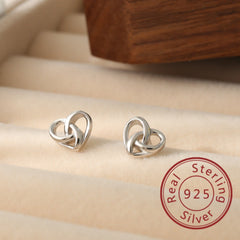 925 Silver Heart Stud Earrings, Hypoallergenic Jewelry for Teens