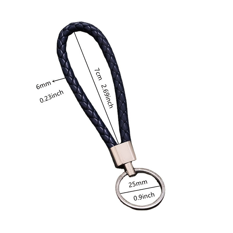 Men's Leather Rope Woven Keychain