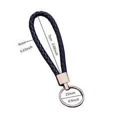 Men's Leather Rope Woven Keychain