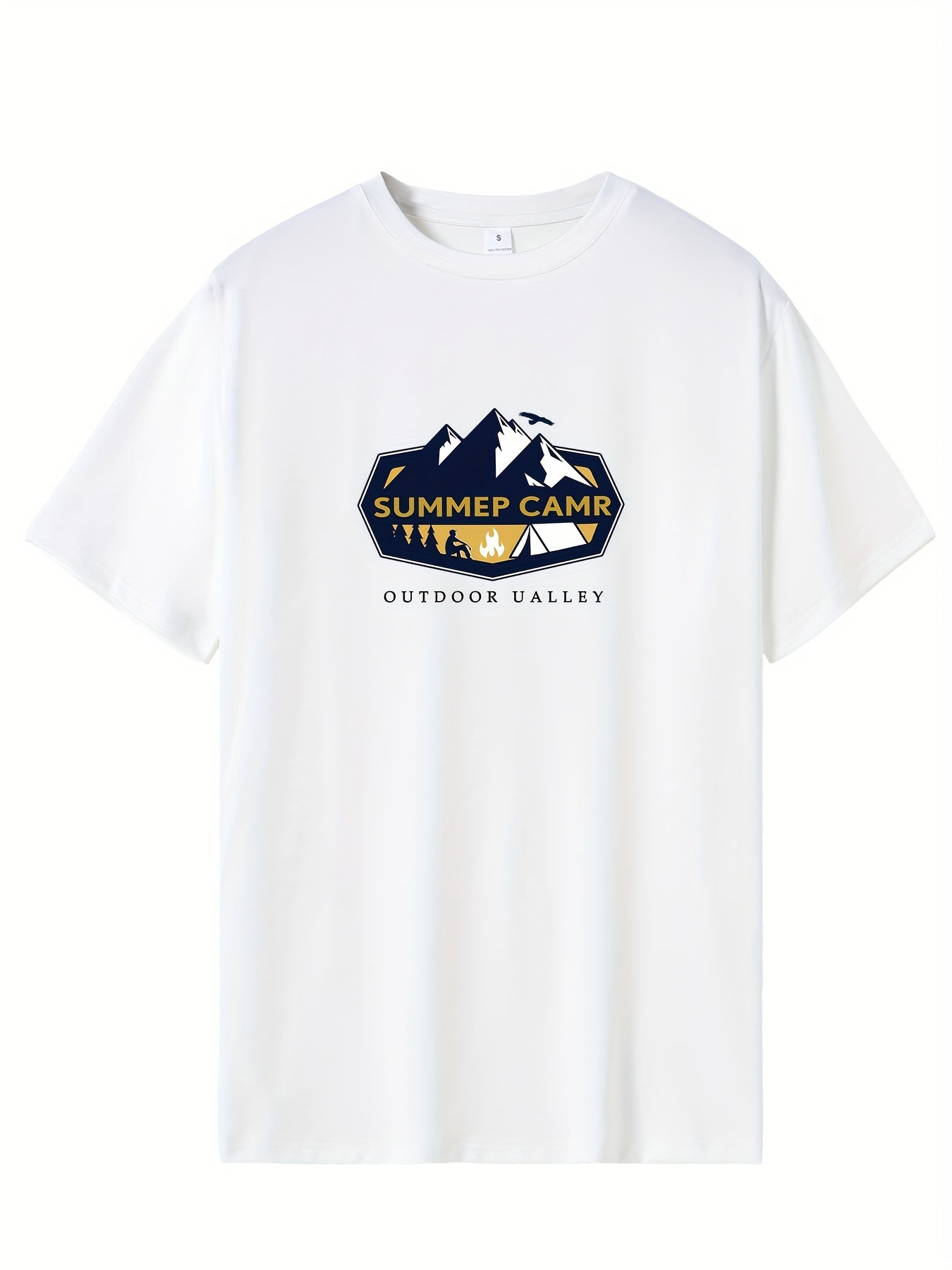Camping Van Pattern Print Men's T-Shirt Graphic Tee Men's Summer Outdoor