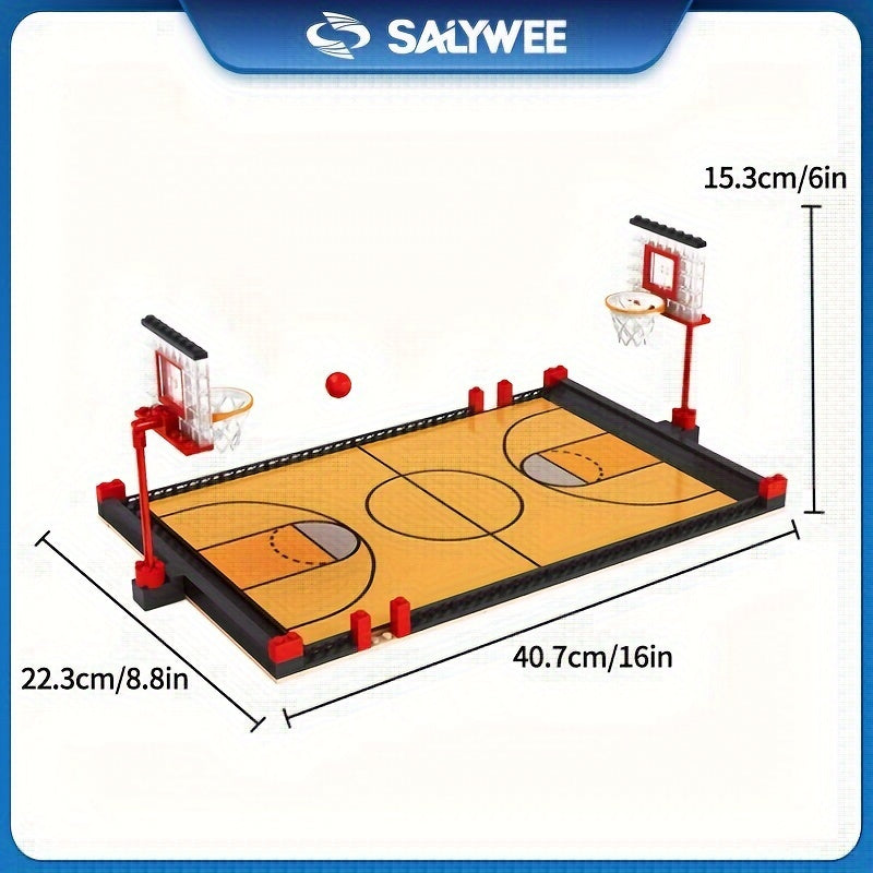 SALYWEE Basketball Court Building Block Model DIY Set Table