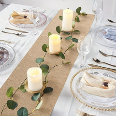 1pc Jute Table Runner Wedding Party Burlap Table Runner Natural Jute Table Cloth