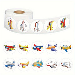 500pcs Cartoon Airplane Reward Stickers Roll - Decorative Stickers