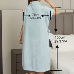 Coral Fleece Bathrobe with Rabbit Ear Embroidery for Home and Bathroom