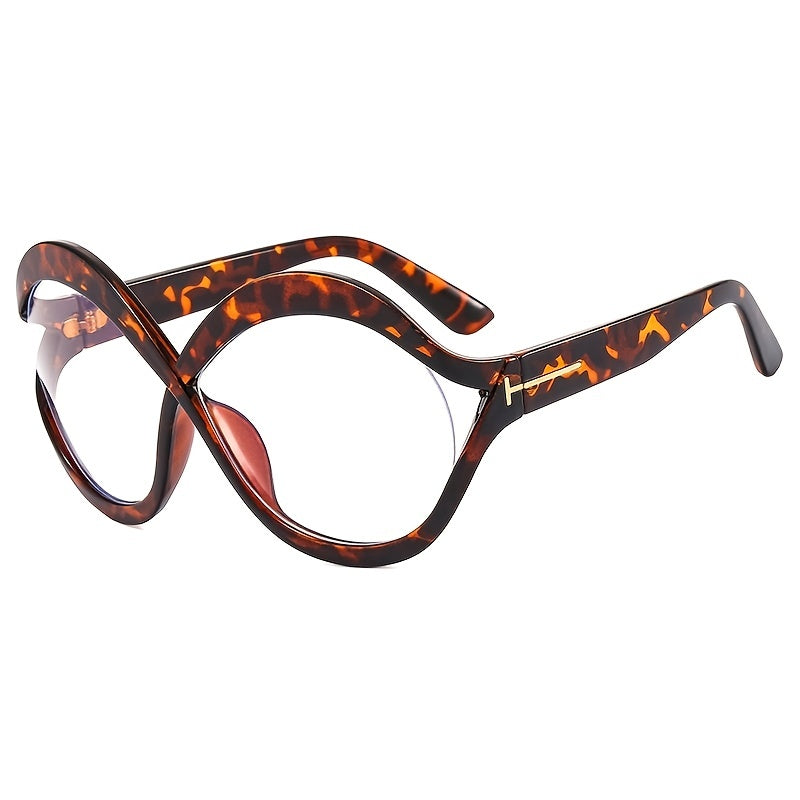 T Shape Oversized Square Sunglasses Vintage Ladies Stylish Round Glasses