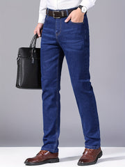 Men's Classic Fit Jeans Semi-formal Medium Stretch Denim Pants