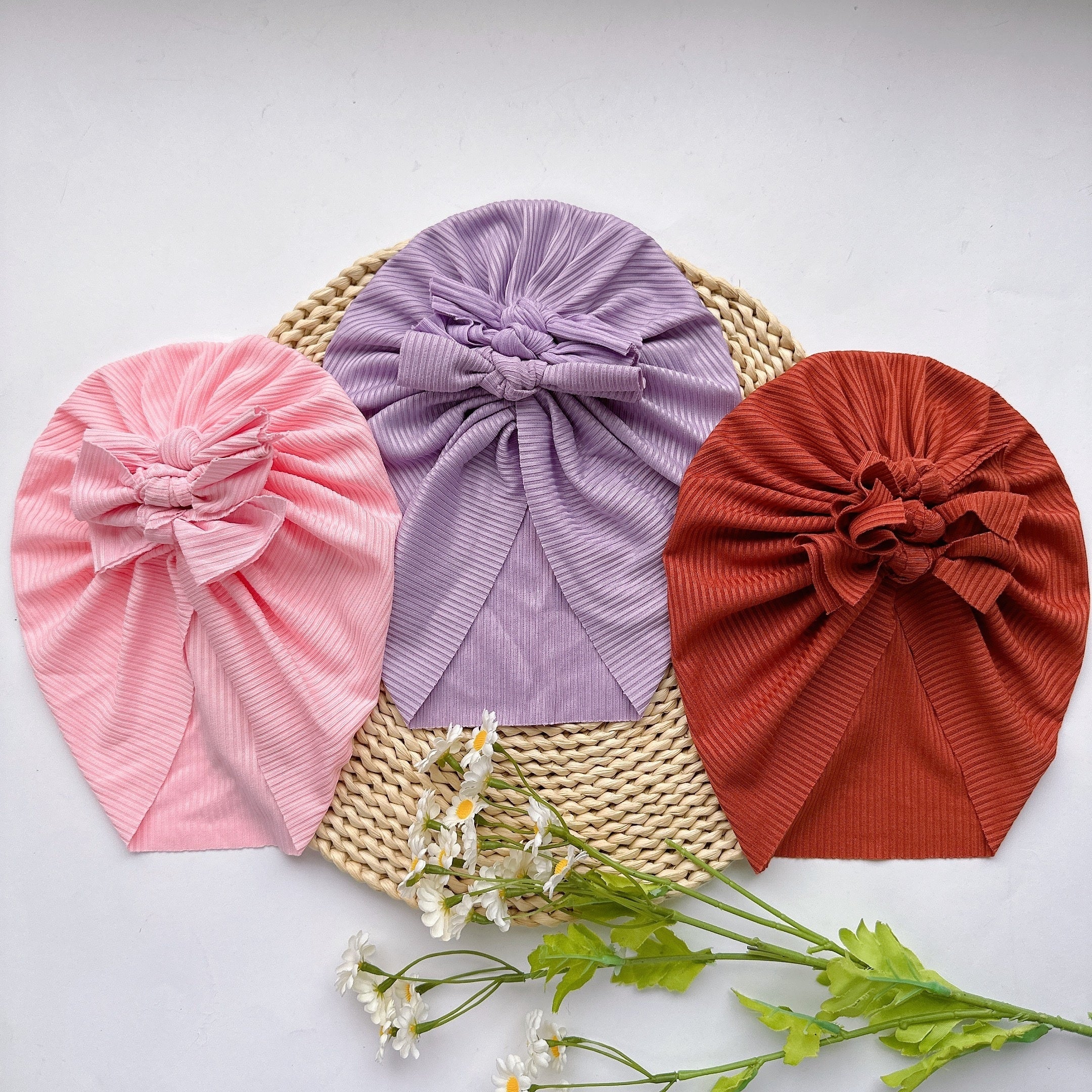 Soft Elastic Strip Flower Baby Hat For Girl
