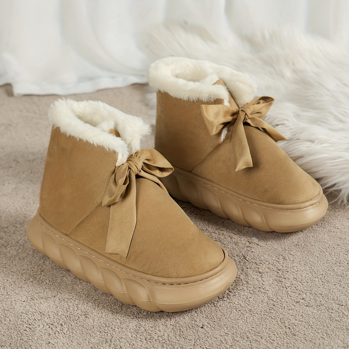 Women's Non-slip Bowknot Snow Boots Comfortable Casual Shoes