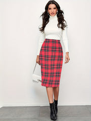 High Waist Bodycon Skirt Casual Pencil Skirt Women's Clothing