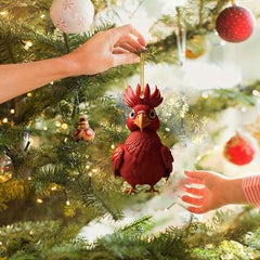 1pc Rooster Christmas Car Pendant Acrylic Tree Rearview Mirror Decoration Gift