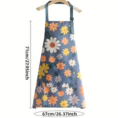 Waterproof Floral Print Apron for Gardening & Cooking