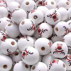 10pcs 15mm Christmas Wooden Beads Snowman Tree Santa Spacer Beads