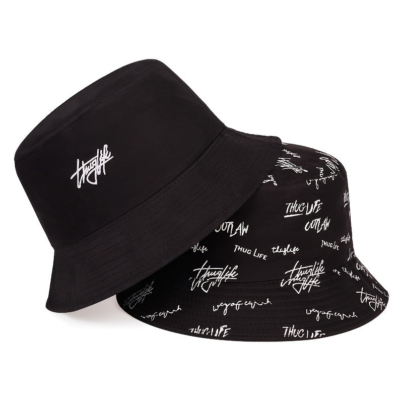 Thug Life Full Print Reversible Beach Hats for Men and Women