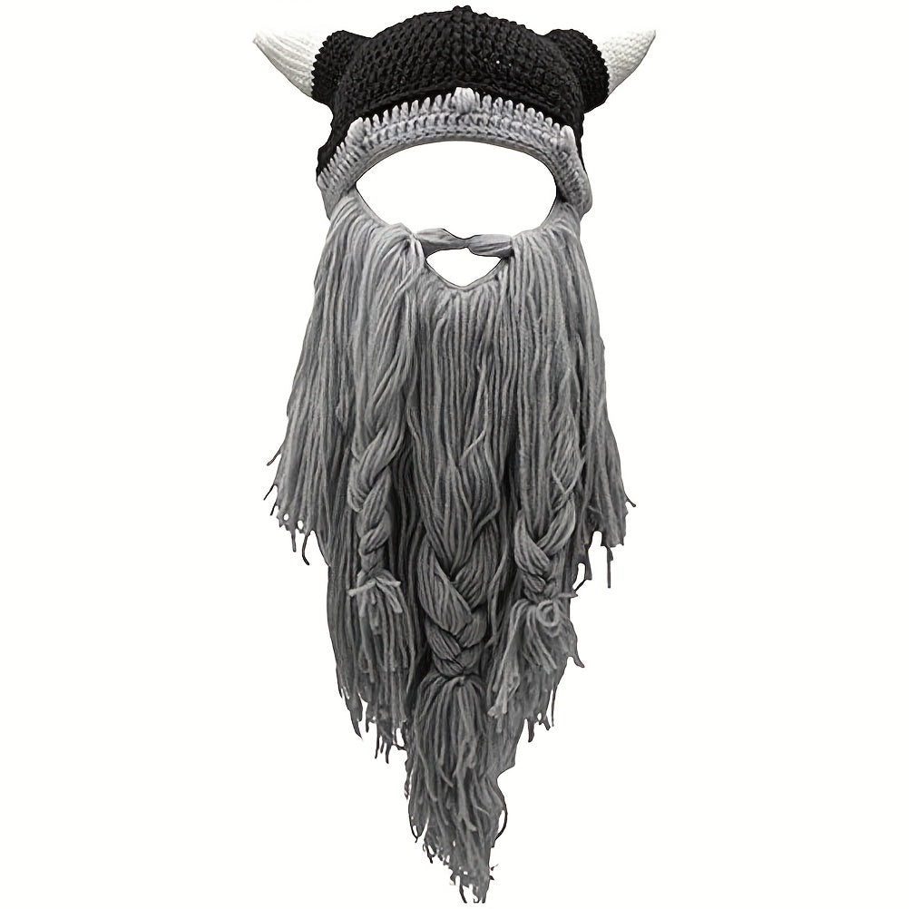 Funny Knitted Beard Hat for Halloween Christmas