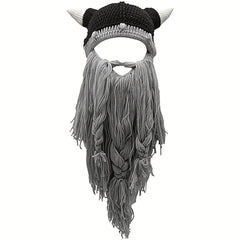Funny Knitted Beard Hat for Halloween Christmas
