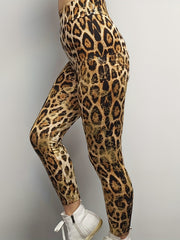 Leopard Print High Waist Leggings Women's Clothing